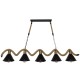 GLOBOSTAR® TYMEN 01190 Vintage Κρεμαστό Φωτιστικό Οροφής με Ντουί 5 x E27 AC 220-240V IP20 - Μαύρο & Μπεζ - Μ150 x Π22 x Υ23cm