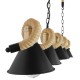 GLOBOSTAR® TYMEN 01190 Vintage Κρεμαστό Φωτιστικό Οροφής με Ντουί 5 x E27 AC 220-240V IP20 - Μαύρο & Μπεζ - Μ150 x Π22 x Υ23cm