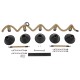 GLOBOSTAR® TYMEN 01190 Vintage Κρεμαστό Φωτιστικό Οροφής με Ντουί 5 x E27 AC 220-240V IP20 - Μαύρο & Μπεζ - Μ150 x Π22 x Υ23cm