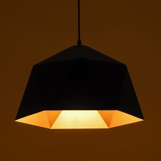 GLOBOSTAR® HEXAGON 01195 Μοντέρνο Κρεμαστό Φωτιστικό Οροφής με Ντουί 1 x E27 AC 220-240V IP20 - Μαύρο & Χρυσό - Μ45 x Π45 x Υ28cm GLOBOSTAR® HEXAGON 01195 Μοντέρνο Κρεμαστό Φωτιστικό Οροφής με Ντουί 1 x E27 AC 220-240V IP20 - Μαύρο & Χρυσό - Μ45 x Π45 x Υ28cm