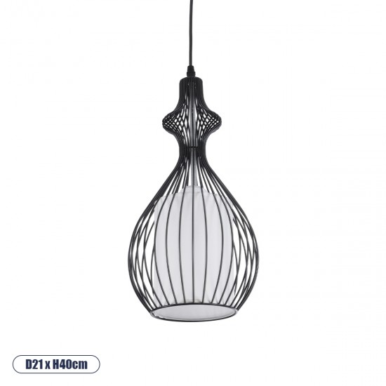 GLOBOSTAR® REA 01197 Μοντέρνο Κρεμαστό Φωτιστικό Οροφής με Ντουί 1 x E27 AC 220-240V IP20 - Μαύρο & Λευκό - Μ21 x Π21 x Υ40cm GLOBOSTAR® REA 01197 Μοντέρνο Κρεμαστό Φωτιστικό Οροφής με Ντουί 1 x E27 AC 220-240V IP20 - Μαύρο & Λευκό - Μ21 x Π21 x Υ40cm