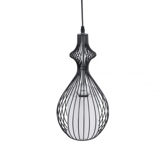 GLOBOSTAR® REA 01197 Μοντέρνο Κρεμαστό Φωτιστικό Οροφής με Ντουί 1 x E27 AC 220-240V IP20 - Μαύρο & Λευκό - Μ21 x Π21 x Υ40cm GLOBOSTAR® REA 01197 Μοντέρνο Κρεμαστό Φωτιστικό Οροφής με Ντουί 1 x E27 AC 220-240V IP20 - Μαύρο & Λευκό - Μ21 x Π21 x Υ40cm