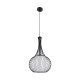 GLOBOSTAR® LILY 01198 Μοντέρνο Κρεμαστό Φωτιστικό Οροφής με Ντουί 1 x E27 AC 220-240V IP20 - Μαύρο & Λευκό - Μ30 x Π30 x Υ50cm