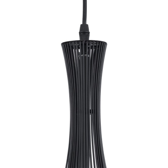 GLOBOSTAR® LILY 01198 Μοντέρνο Κρεμαστό Φωτιστικό Οροφής με Ντουί 1 x E27 AC 220-240V IP20 - Μαύρο & Λευκό - Μ30 x Π30 x Υ50cm