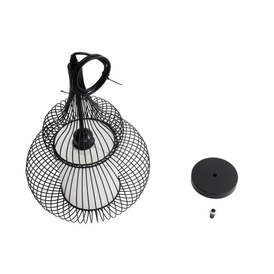 GLOBOSTAR® LILY 01199 Μοντέρνο Κρεμαστό Φωτιστικό Οροφής με Ντουί 1 x E27 AC 220-240V IP20 - Μαύρο & Λευκό - Μ31 x Π31 x Υ42cm GLOBOSTAR® LILY 01199 Μοντέρνο Κρεμαστό Φωτιστικό Οροφής με Ντουί 1 x E27 AC 220-240V IP20 - Μαύρο & Λευκό - Μ31 x Π31 x Υ42cm