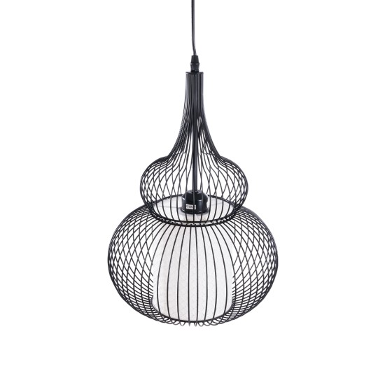 GLOBOSTAR® LILY 01199 Μοντέρνο Κρεμαστό Φωτιστικό Οροφής με Ντουί 1 x E27 AC 220-240V IP20 - Μαύρο & Λευκό - Μ31 x Π31 x Υ42cm GLOBOSTAR® LILY 01199 Μοντέρνο Κρεμαστό Φωτιστικό Οροφής με Ντουί 1 x E27 AC 220-240V IP20 - Μαύρο & Λευκό - Μ31 x Π31 x Υ42cm