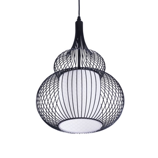 GLOBOSTAR® LILY 01199 Μοντέρνο Κρεμαστό Φωτιστικό Οροφής με Ντουί 1 x E27 AC 220-240V IP20 - Μαύρο & Λευκό - Μ31 x Π31 x Υ42cm GLOBOSTAR® LILY 01199 Μοντέρνο Κρεμαστό Φωτιστικό Οροφής με Ντουί 1 x E27 AC 220-240V IP20 - Μαύρο & Λευκό - Μ31 x Π31 x Υ42cm