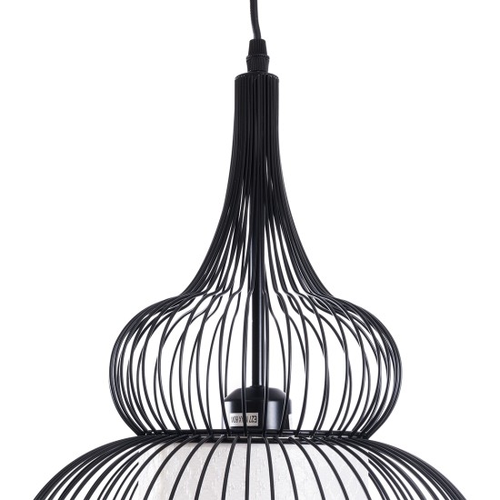 GLOBOSTAR® LILY 01199 Μοντέρνο Κρεμαστό Φωτιστικό Οροφής με Ντουί 1 x E27 AC 220-240V IP20 - Μαύρο & Λευκό - Μ31 x Π31 x Υ42cm GLOBOSTAR® LILY 01199 Μοντέρνο Κρεμαστό Φωτιστικό Οροφής με Ντουί 1 x E27 AC 220-240V IP20 - Μαύρο & Λευκό - Μ31 x Π31 x Υ42cm