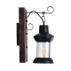 GLOBOSTAR® BRASRA 01204 Vintage Φωτιστικό Τοίχου - Απλίκα με Ντουί 1 x E27 AC 220-240V IP20 - Καφέ & Μαύρο - Μ15 x Π20 x Υ30cm