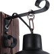 GLOBOSTAR® BRASRA 01204 Vintage Φωτιστικό Τοίχου - Απλίκα με Ντουί 1 x E27 AC 220-240V IP20 - Καφέ & Μαύρο - Μ15 x Π20 x Υ30cm