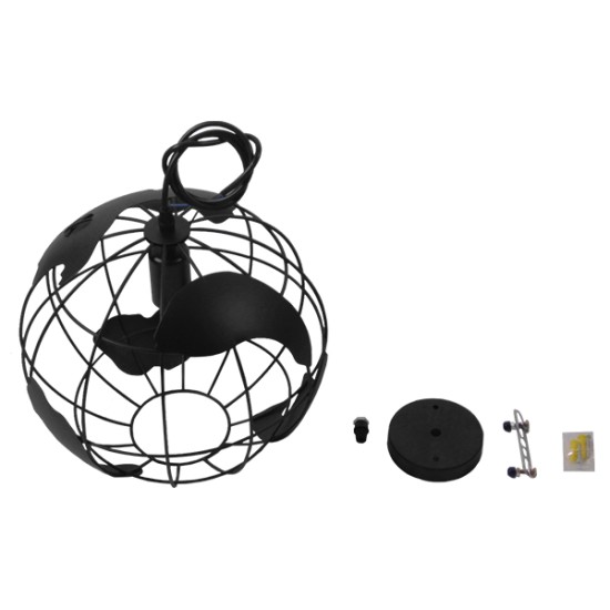 GLOBOSTAR® EARTH 01205 Vintage Κρεμαστό Φωτιστικό Οροφής με Ντουί 1 x E27 AC 220-240V IP20 - Μαύρο - Μ30 x Π30 x Υ30cm GLOBOSTAR® EARTH 01205 Vintage Κρεμαστό Φωτιστικό Οροφής με Ντουί 1 x E27 AC 220-240V IP20 - Μαύρο - Μ30 x Π30 x Υ30cm