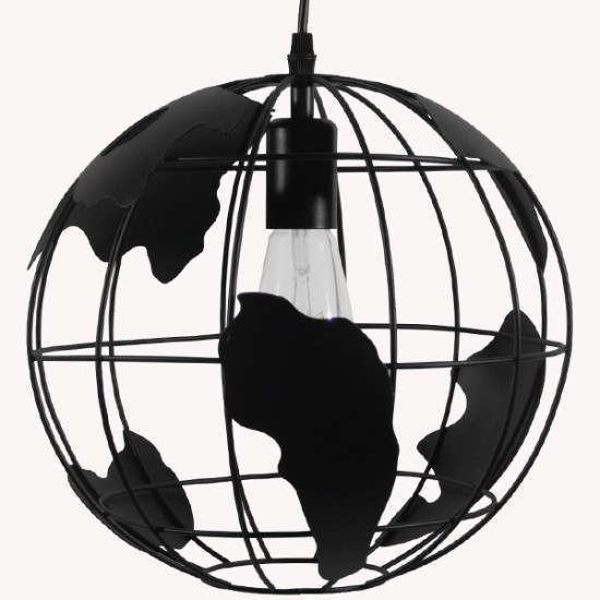 GLOBOSTAR® EARTH 01205 Vintage Κρεμαστό Φωτιστικό Οροφής με Ντουί 1 x E27 AC 220-240V IP20 - Μαύρο - Μ30 x Π30 x Υ30cm GLOBOSTAR® EARTH 01205 Vintage Κρεμαστό Φωτιστικό Οροφής με Ντουί 1 x E27 AC 220-240V IP20 - Μαύρο - Μ30 x Π30 x Υ30cm