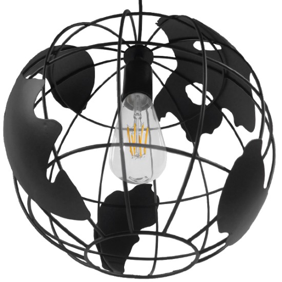 GLOBOSTAR® EARTH 01205 Vintage Κρεμαστό Φωτιστικό Οροφής με Ντουί 1 x E27 AC 220-240V IP20 - Μαύρο - Μ30 x Π30 x Υ30cm GLOBOSTAR® EARTH 01205 Vintage Κρεμαστό Φωτιστικό Οροφής με Ντουί 1 x E27 AC 220-240V IP20 - Μαύρο - Μ30 x Π30 x Υ30cm