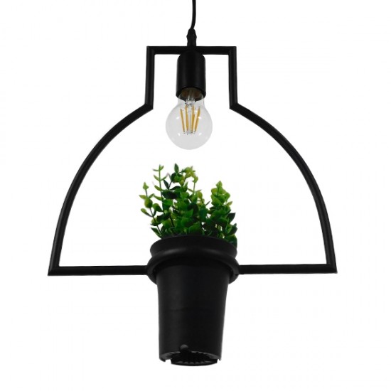 GLOBOSTAR® FLOWERPOT 10001209 Μοντέρνο Κρεμαστό Φωτιστικό Οροφής με Ντουί 1 x E27 AC 220-240V IP20 - Μαύρο & Πράσινο - Μ34 x Π34 x Y34cm GLOBOSTAR® FLOWERPOT 10001209 Μοντέρνο Κρεμαστό Φωτιστικό Οροφής με Ντουί 1 x E27 AC 220-240V IP20 - Μαύρο & Πράσινο - Μ34 x Π34 x Y34cm