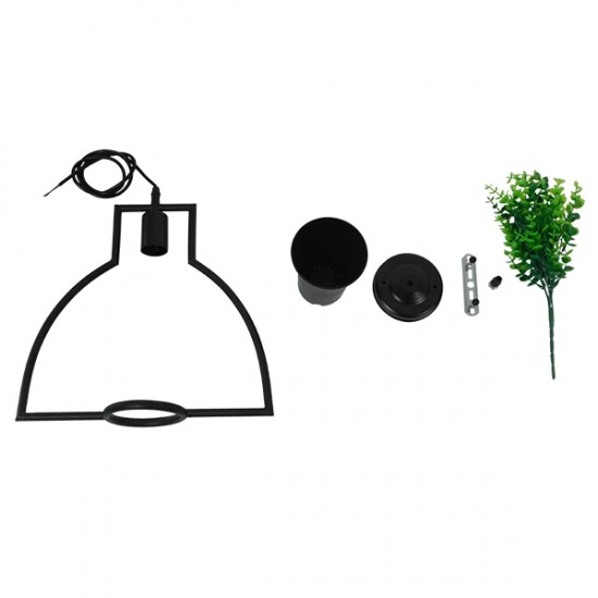GLOBOSTAR® FLOWERPOT 10001209 Μοντέρνο Κρεμαστό Φωτιστικό Οροφής με Ντουί 1 x E27 AC 220-240V IP20 - Μαύρο & Πράσινο - Μ34 x Π34 x Y34cm GLOBOSTAR® FLOWERPOT 10001209 Μοντέρνο Κρεμαστό Φωτιστικό Οροφής με Ντουί 1 x E27 AC 220-240V IP20 - Μαύρο & Πράσινο - Μ34 x Π34 x Y34cm