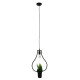 GLOBOSTAR® FLOWERPOT 10001210 Μοντέρνο Κρεμαστό Φωτιστικό Οροφής με Ντουί 1 x E27 AC 220-240V IP20 - Μαύρο & Πράσινο - Μ27 x Π27 x Υ40cm
