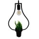 GLOBOSTAR® FLOWERPOT 10001210 Μοντέρνο Κρεμαστό Φωτιστικό Οροφής με Ντουί 1 x E27 AC 220-240V IP20 - Μαύρο & Πράσινο - Μ27 x Π27 x Υ40cm