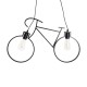 GLOBOSTAR® BIKE 01213 Vintage Κρεμαστό Φωτιστικό Οροφής με Ντουί 2 x E27 AC 220-240V IP20 - Μαύρο - Μ67 x Π3.5 x Υ41cm