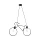 GLOBOSTAR® BIKE 01213 Vintage Κρεμαστό Φωτιστικό Οροφής με Ντουί 2 x E27 AC 220-240V IP20 - Μαύρο - Μ67 x Π3.5 x Υ41cm