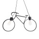 GLOBOSTAR® BIKE 01213 Vintage Κρεμαστό Φωτιστικό Οροφής με Ντουί 2 x E27 AC 220-240V IP20 - Μαύρο - Μ67 x Π3.5 x Υ41cm