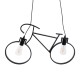 GLOBOSTAR® BIKE 01213 Vintage Κρεμαστό Φωτιστικό Οροφής με Ντουί 2 x E27 AC 220-240V IP20 - Μαύρο - Μ67 x Π3.5 x Υ41cm