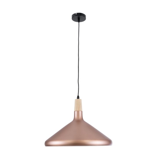 GLOBOSTAR® FELICITA 01223 Μοντέρνο Κρεμαστό Φωτιστικό Οροφής με Ντουί 1 x E27 AC 220-240V IP20 - Χάλκινο & Λευκό - Μ40 x Π40 x Υ30cm
