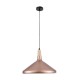 GLOBOSTAR® FELICITA 01223 Μοντέρνο Κρεμαστό Φωτιστικό Οροφής με Ντουί 1 x E27 AC 220-240V IP20 - Χάλκινο & Λευκό - Μ40 x Π40 x Υ30cm