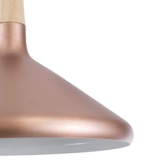 GLOBOSTAR® FELICITA 01223 Μοντέρνο Κρεμαστό Φωτιστικό Οροφής με Ντουί 1 x E27 AC 220-240V IP20 - Χάλκινο & Λευκό - Μ40 x Π40 x Υ30cm