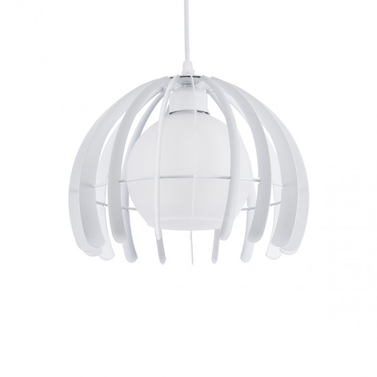 GLOBOSTAR® INGLEY 01225 Μοντέρνο Κρεμαστό Φωτιστικό Οροφής με Ντουί 1 x E27 AC 220-240V IP20 - Λευκό - Μ26 x Π26 x Υ21cm