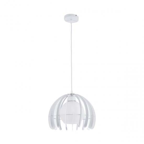 GLOBOSTAR® INGLEY 01225 Μοντέρνο Κρεμαστό Φωτιστικό Οροφής με Ντουί 1 x E27 AC 220-240V IP20 - Λευκό - Μ26 x Π26 x Υ21cm