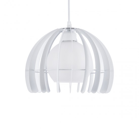 GLOBOSTAR® INGLEY 01225 Μοντέρνο Κρεμαστό Φωτιστικό Οροφής με Ντουί 1 x E27 AC 220-240V IP20 - Λευκό - Μ26 x Π26 x Υ21cm