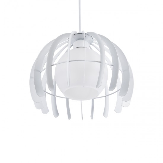 GLOBOSTAR® INGLEY 01225 Μοντέρνο Κρεμαστό Φωτιστικό Οροφής με Ντουί 1 x E27 AC 220-240V IP20 - Λευκό - Μ26 x Π26 x Υ21cm
