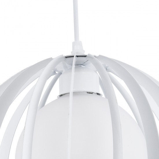 GLOBOSTAR® INGLEY 01225 Μοντέρνο Κρεμαστό Φωτιστικό Οροφής με Ντουί 1 x E27 AC 220-240V IP20 - Λευκό - Μ26 x Π26 x Υ21cm