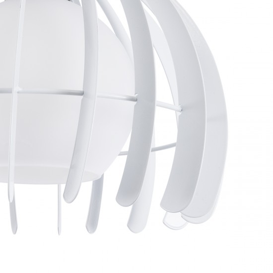 GLOBOSTAR® INGLEY 01225 Μοντέρνο Κρεμαστό Φωτιστικό Οροφής με Ντουί 1 x E27 AC 220-240V IP20 - Λευκό - Μ26 x Π26 x Υ21cm