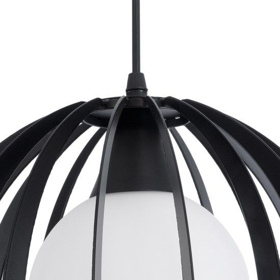 GLOBOSTAR® INGLEY 01226 Μοντέρνο Κρεμαστό Φωτιστικό Οροφής με Ντουί 1 x E27 AC 220-240V IP20 - Μαύρο & Λευκό - Μ26 x Π26 x Υ21cm GLOBOSTAR® INGLEY 01226 Μοντέρνο Κρεμαστό Φωτιστικό Οροφής με Ντουί 1 x E27 AC 220-240V IP20 - Μαύρο & Λευκό - Μ26 x Π26 x Υ21cm