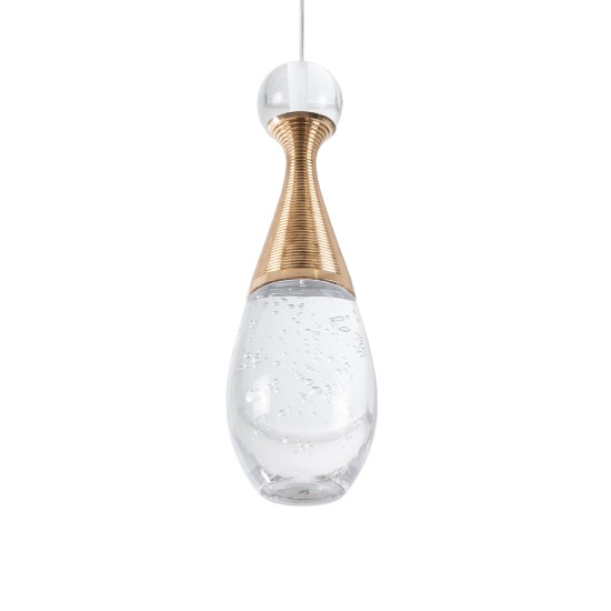 GLOBOSTAR® JADORE 01232 Μοντέρνο Κρεμαστό Φωτιστικό Οροφής LED 5W 400lm 120° AC 220-240V IP20 Θερμό Λευκό 2700K - Lumileds SMD Chip - Χρυσό & Διάφανο - Μ8 x Π8 x Υ26cm - 2 Χρόνια Εγγύηση GLOBOSTAR® JADORE 01232 Μοντέρνο Κρεμαστό Φωτιστικό Οροφής LED 5W 400lm 120° AC 220-240V IP20 Θερμό Λευκό 2700K - Lumileds SMD Chip - Χρυσό & Διάφανο - Μ8 x Π8 x Υ26cm - 2 Χρόνια Εγγύηση