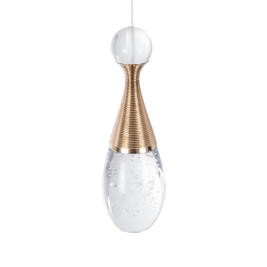 GLOBOSTAR® JADORE 01232 Μοντέρνο Κρεμαστό Φωτιστικό Οροφής LED 5W 400lm 120° AC 220-240V IP20 Θερμό Λευκό 2700K - Lumileds SMD Chip - Χρυσό & Διάφανο - Μ8 x Π8 x Υ26cm - 2 Χρόνια Εγγύηση GLOBOSTAR® JADORE 01232 Μοντέρνο Κρεμαστό Φωτιστικό Οροφής LED 5W 400lm 120° AC 220-240V IP20 Θερμό Λευκό 2700K - Lumileds SMD Chip - Χρυσό & Διάφανο - Μ8 x Π8 x Υ26cm - 2 Χρόνια Εγγύηση