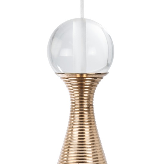 GLOBOSTAR® JADORE 01232 Μοντέρνο Κρεμαστό Φωτιστικό Οροφής LED 5W 400lm 120° AC 220-240V IP20 Θερμό Λευκό 2700K - Lumileds SMD Chip - Χρυσό & Διάφανο - Μ8 x Π8 x Υ26cm - 2 Χρόνια Εγγύηση GLOBOSTAR® JADORE 01232 Μοντέρνο Κρεμαστό Φωτιστικό Οροφής LED 5W 400lm 120° AC 220-240V IP20 Θερμό Λευκό 2700K - Lumileds SMD Chip - Χρυσό & Διάφανο - Μ8 x Π8 x Υ26cm - 2 Χρόνια Εγγύηση