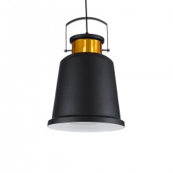 GLOBOSTAR® NUNZIATA 01236 Vintage Κρεμαστό Φωτιστικό Οροφής με Ντουί 1 x E27 AC 220-240V IP20 - Μαύρο & Χρυσό - Μ26 x Π26 x Υ40cm