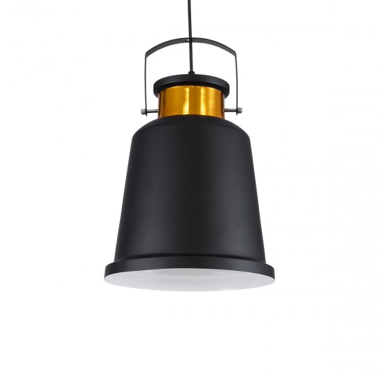 GLOBOSTAR® NUNZIATA 01236 Vintage Κρεμαστό Φωτιστικό Οροφής με Ντουί 1 x E27 AC 220-240V IP20 - Μαύρο & Χρυσό - Μ26 x Π26 x Υ40cm GLOBOSTAR® NUNZIATA 01236 Vintage Κρεμαστό Φωτιστικό Οροφής με Ντουί 1 x E27 AC 220-240V IP20 - Μαύρο & Χρυσό - Μ26 x Π26 x Υ40cm
