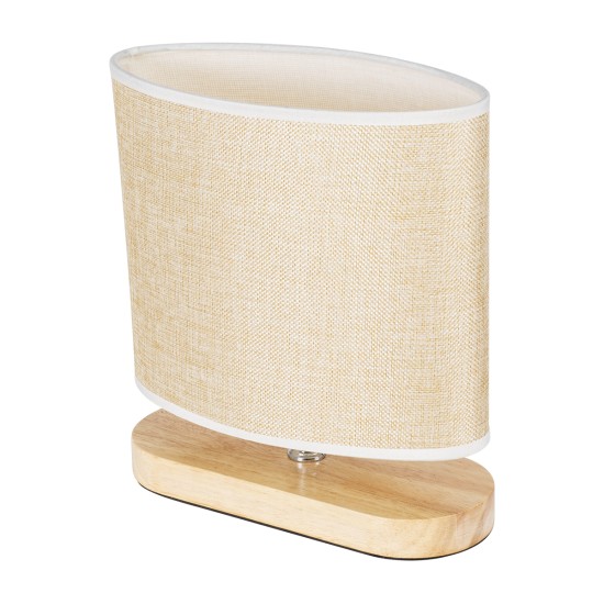 GLOBOSTAR® CHIARA 01241 Boho Επιτραπέζιο Φωτιστικό Πορτατίφ με Ντουί 1 x E27 AC 220-240V IP20 - Μπεζ - Μ25 x Π12 x Υ26cm
