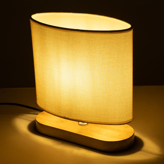 GLOBOSTAR® CHIARA 01241 Boho Επιτραπέζιο Φωτιστικό Πορτατίφ με Ντουί 1 x E27 AC 220-240V IP20 - Μπεζ - Μ25 x Π12 x Υ26cm