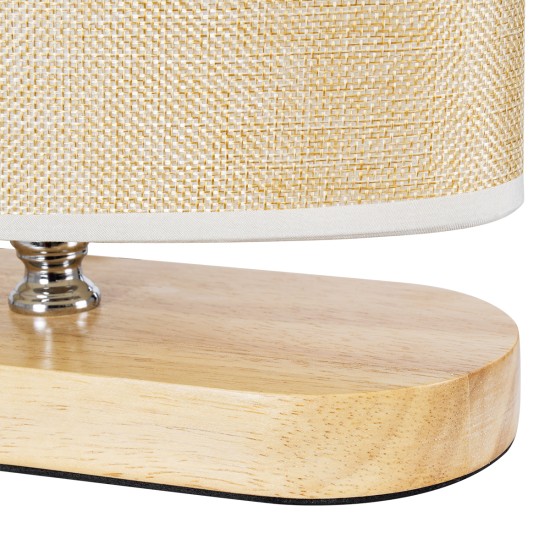 GLOBOSTAR® CHIARA 01241 Boho Επιτραπέζιο Φωτιστικό Πορτατίφ με Ντουί 1 x E27 AC 220-240V IP20 - Μπεζ - Μ25 x Π12 x Υ26cm