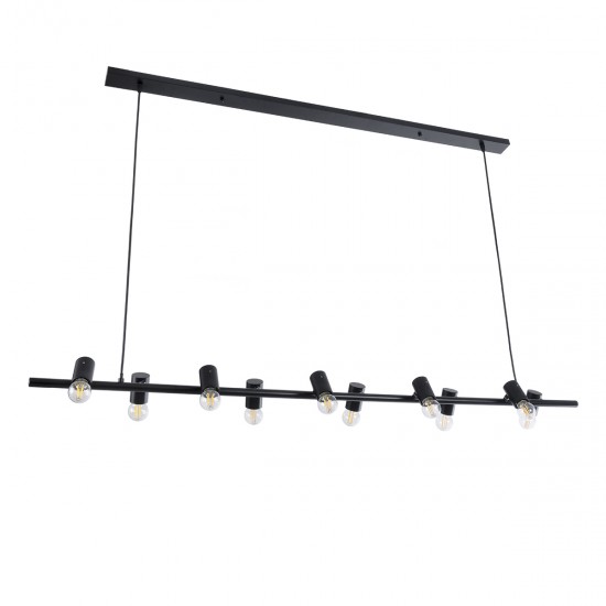 GLOBOSTAR® ALFREDA 01242 Μοντέρνο Κρεμαστό Φωτιστικό Οροφής με Ντουί 10 x E27 AC 220-240V IP20 - Μαύρο - Μ140 x Π18 x Υ7cm GLOBOSTAR® ALFREDA 01242 Μοντέρνο Κρεμαστό Φωτιστικό Οροφής με Ντουί 10 x E27 AC 220-240V IP20 - Μαύρο - Μ140 x Π18 x Υ7cm
