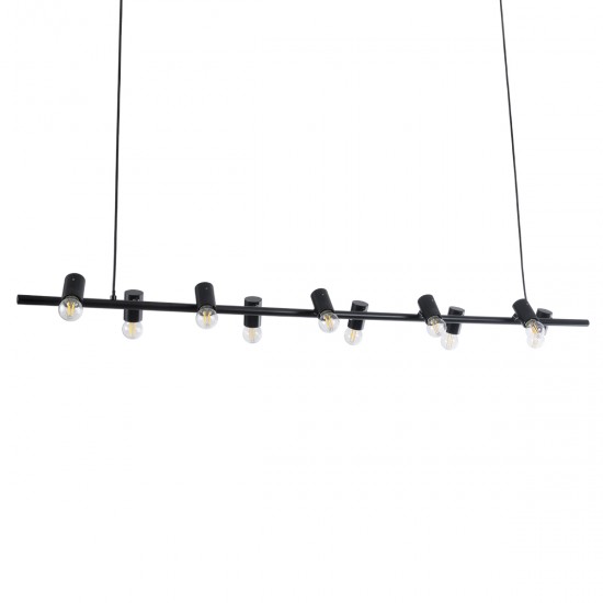 GLOBOSTAR® ALFREDA 01242 Μοντέρνο Κρεμαστό Φωτιστικό Οροφής με Ντουί 10 x E27 AC 220-240V IP20 - Μαύρο - Μ140 x Π18 x Υ7cm GLOBOSTAR® ALFREDA 01242 Μοντέρνο Κρεμαστό Φωτιστικό Οροφής με Ντουί 10 x E27 AC 220-240V IP20 - Μαύρο - Μ140 x Π18 x Υ7cm