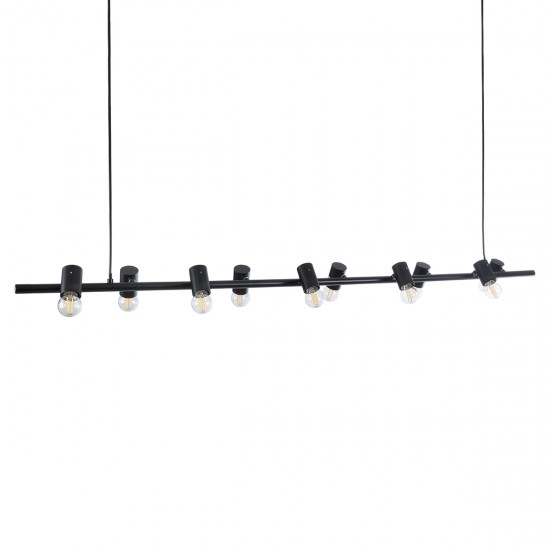GLOBOSTAR® ALFREDA 01242 Μοντέρνο Κρεμαστό Φωτιστικό Οροφής με Ντουί 10 x E27 AC 220-240V IP20 - Μαύρο - Μ140 x Π18 x Υ7cm GLOBOSTAR® ALFREDA 01242 Μοντέρνο Κρεμαστό Φωτιστικό Οροφής με Ντουί 10 x E27 AC 220-240V IP20 - Μαύρο - Μ140 x Π18 x Υ7cm