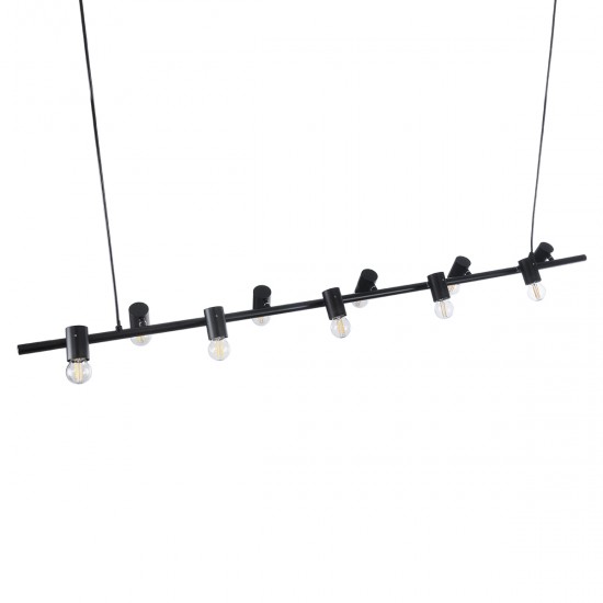 GLOBOSTAR® ALFREDA 01242 Μοντέρνο Κρεμαστό Φωτιστικό Οροφής με Ντουί 10 x E27 AC 220-240V IP20 - Μαύρο - Μ140 x Π18 x Υ7cm GLOBOSTAR® ALFREDA 01242 Μοντέρνο Κρεμαστό Φωτιστικό Οροφής με Ντουί 10 x E27 AC 220-240V IP20 - Μαύρο - Μ140 x Π18 x Υ7cm