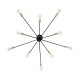 GLOBOSTAR® OLINDA 01244 Μοντέρνο Φωτιστικό Οροφής με Ντουί 10 x E27 AC 220-240V IP20 - Μαύρο & Χρυσό - Μ102 x Π102 x Υ17cm