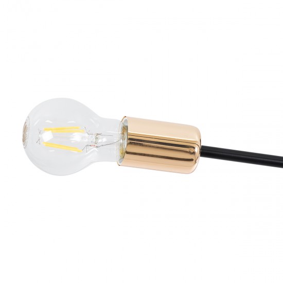 GLOBOSTAR® OLINDA 01244 Μοντέρνο Φωτιστικό Οροφής με Ντουί 10 x E27 AC 220-240V IP20 - Μαύρο & Χρυσό - Μ102 x Π102 x Υ17cm