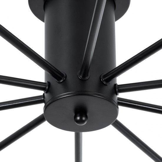 GLOBOSTAR® OLINDA 01244 Μοντέρνο Φωτιστικό Οροφής με Ντουί 10 x E27 AC 220-240V IP20 - Μαύρο & Χρυσό - Μ102 x Π102 x Υ17cm